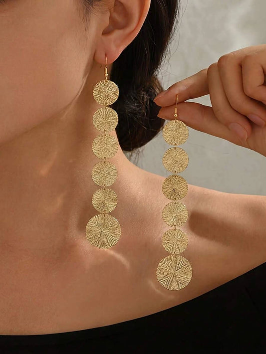Geometric Polygon Tassel Earrings