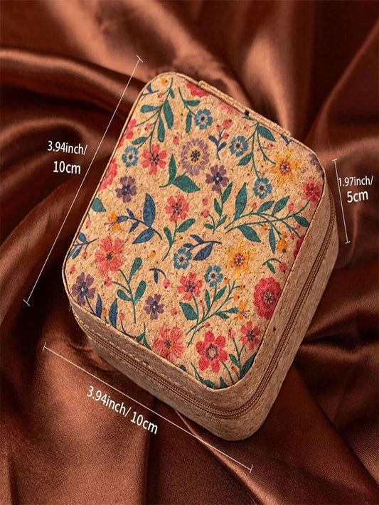 Vintage Cork Travel Jewelry Box