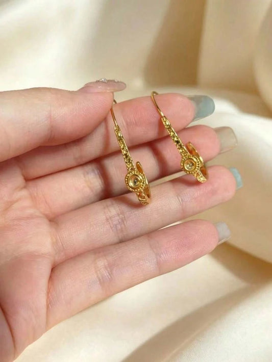 Vintage Bohemian Geometric Faux Opal Earrings