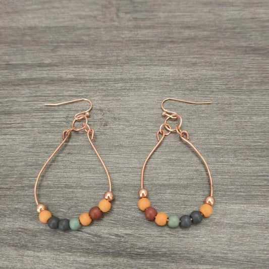 Vintage Geometric Natural Stone Earrings