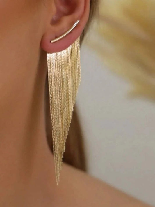 Vintage Minimalist Tassel Drop Earrings