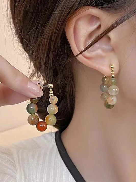 Colorful Beaded Ear Clips
