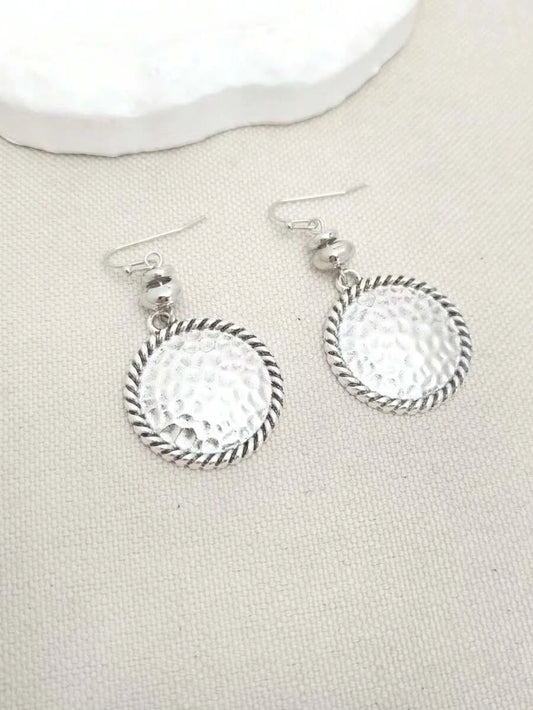 Vintage Minimalist Floral Pendant Earrings