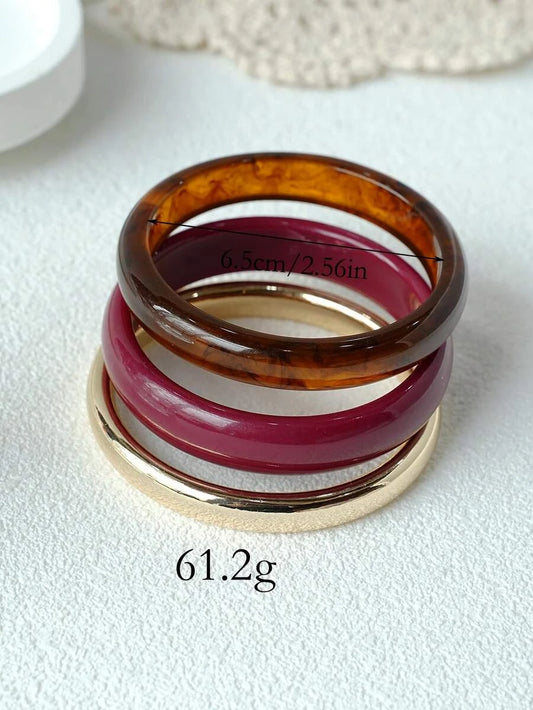 Vintage Acrylic Resin Bracelet Set