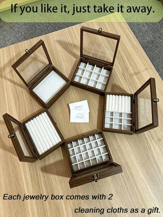 Vintage Style Glass Lid Jewelry Box