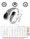Sterling Silver Black Agate Spoon Ring