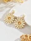 Handmade Raffia Sunflower Earrings