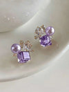 French Faux Pearl Glass Stud Earrings
