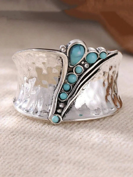 Minimalist Vintage Square Turquoise Ring