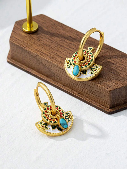 Copper Alloy Macaron Gold Earrings