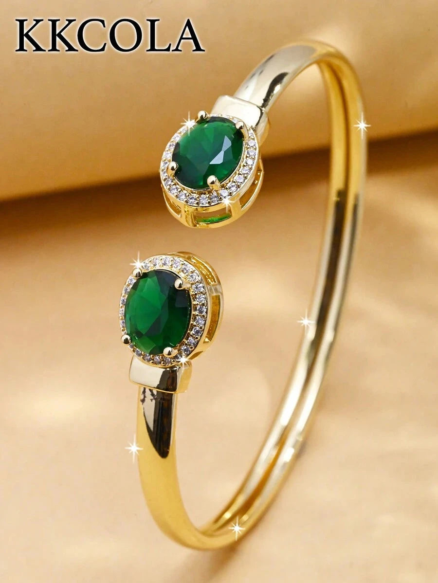 Geometric Green Zirconia Bracelet