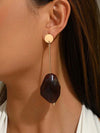 Gold-Plated Turquoise Teardrop Dangle Earrings