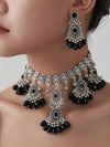 Vintage Tassel Oval Necklace Earring Set
