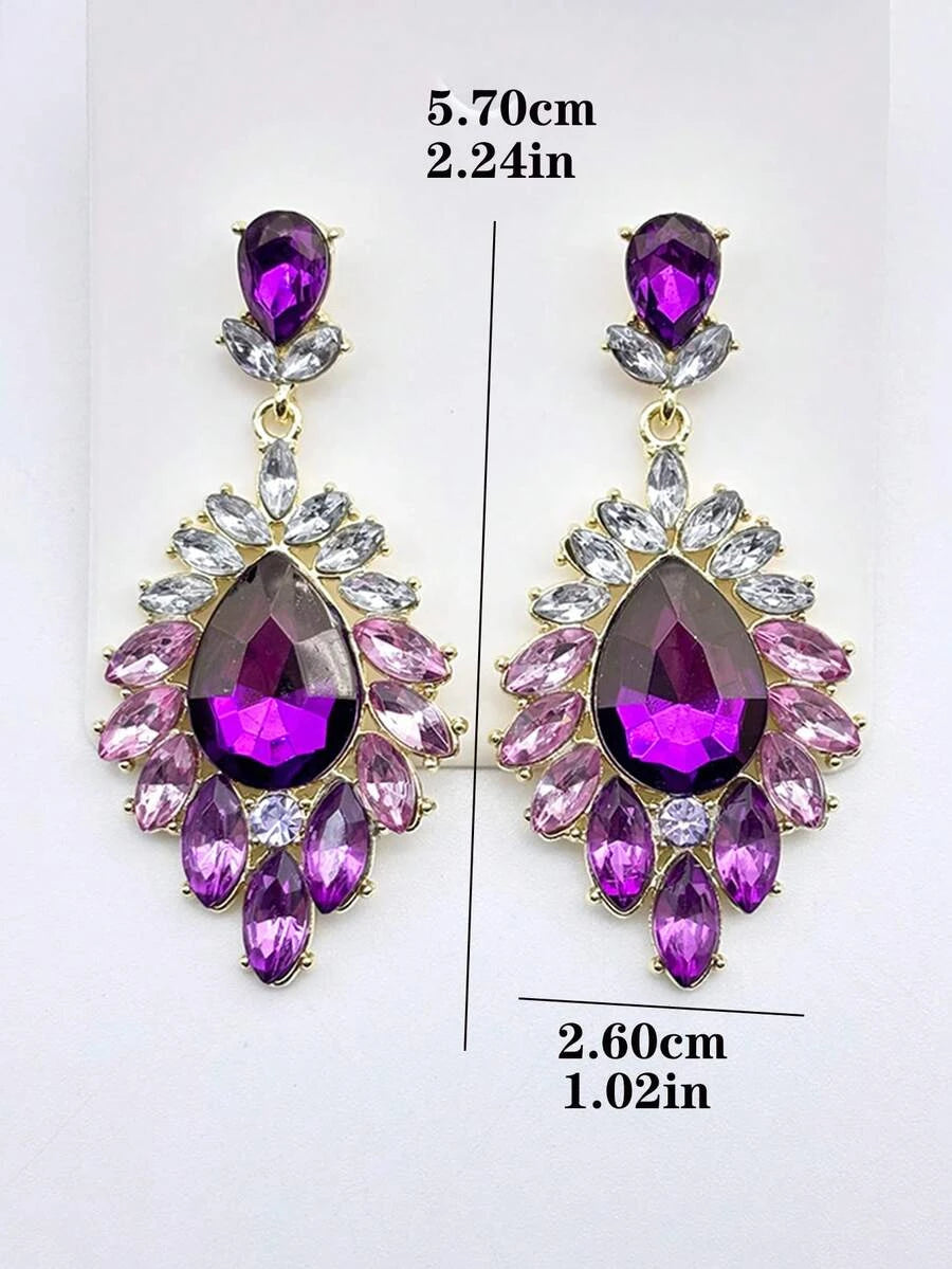 Retro Colorful Flower Stud Earrings