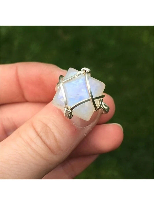 Vintage Moonstone Criss-Cross Ring