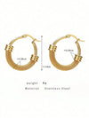 Vintage Stainless Steel Hoop Earrings