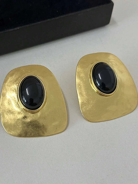 Retro Geometric Oversized Round Hoop Earrings