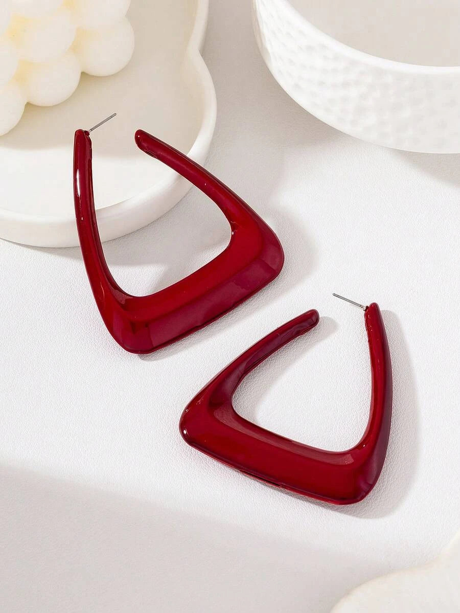 Geometric Design Hoop Earrings