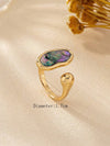 Gemstone Inlaid Single Opening Ring