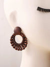 Handmade Woven Rattan Circle Earrings