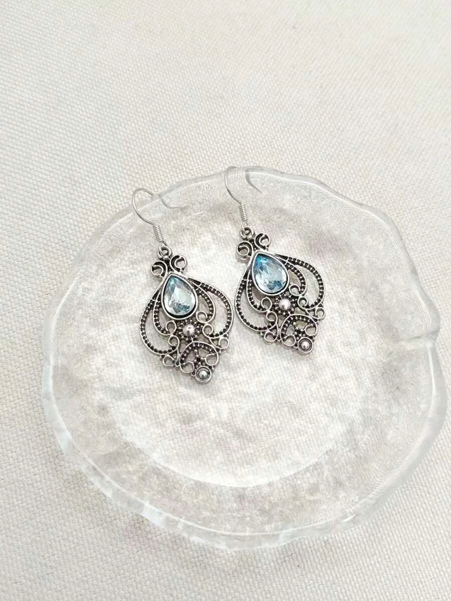 Vintage Bohemian Teardrop Gemstone Earrings