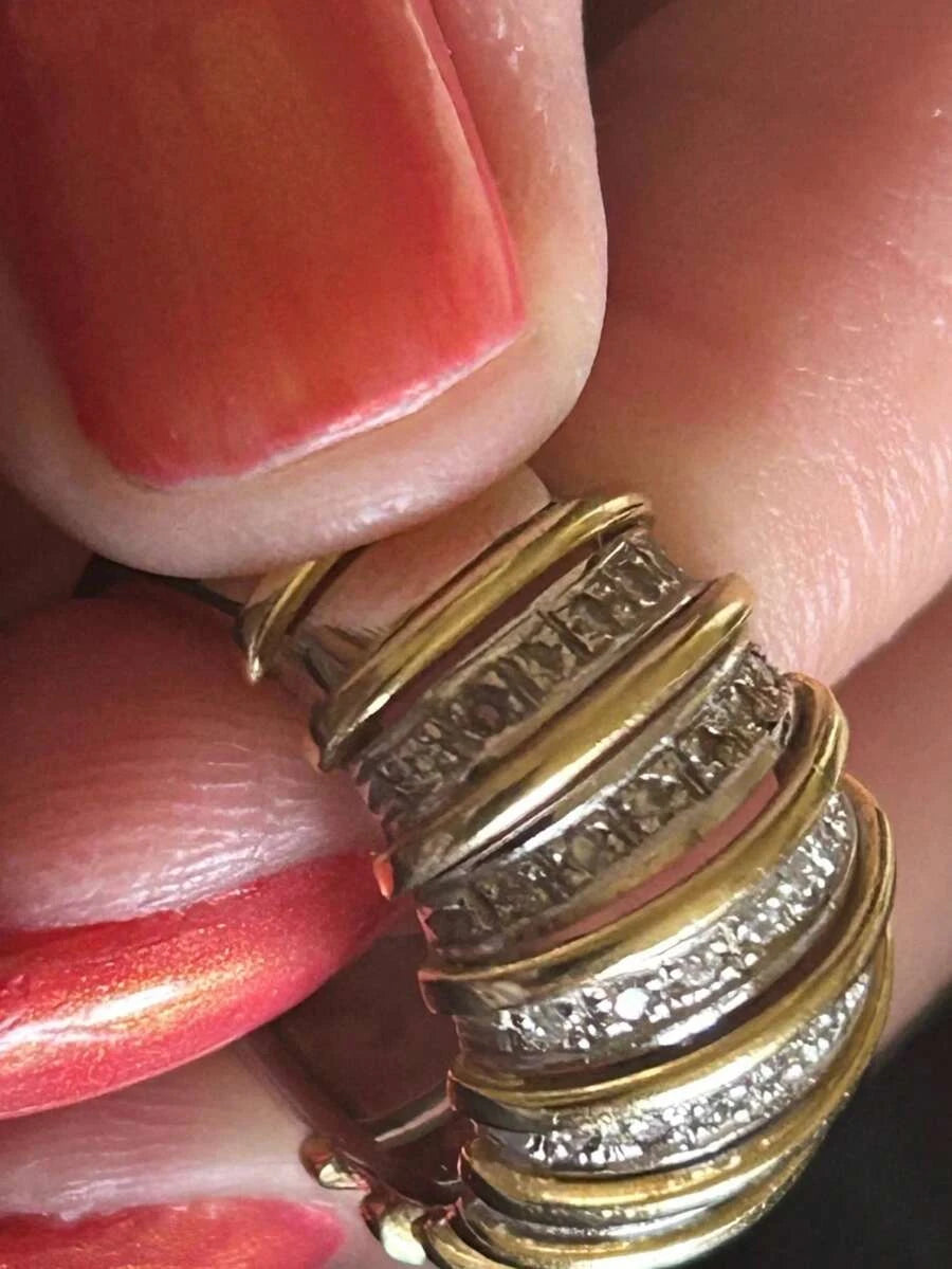 Vintage Style Gold Cubic Zirconia Ring Set