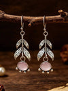 Vintage Rose Leaf Moonstone Earrings
