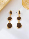 French Vintage Glazed Asymmetrical Geometric Earrings
