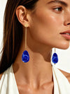 Gold-Plated Turquoise Teardrop Dangle Earrings