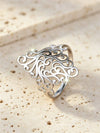 Vintage Floral Sterling Silver Ring