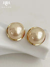 Minimalist Geometric Faux Pearl Earrings