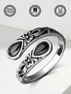 Sterling Silver Black Agate Spoon Ring