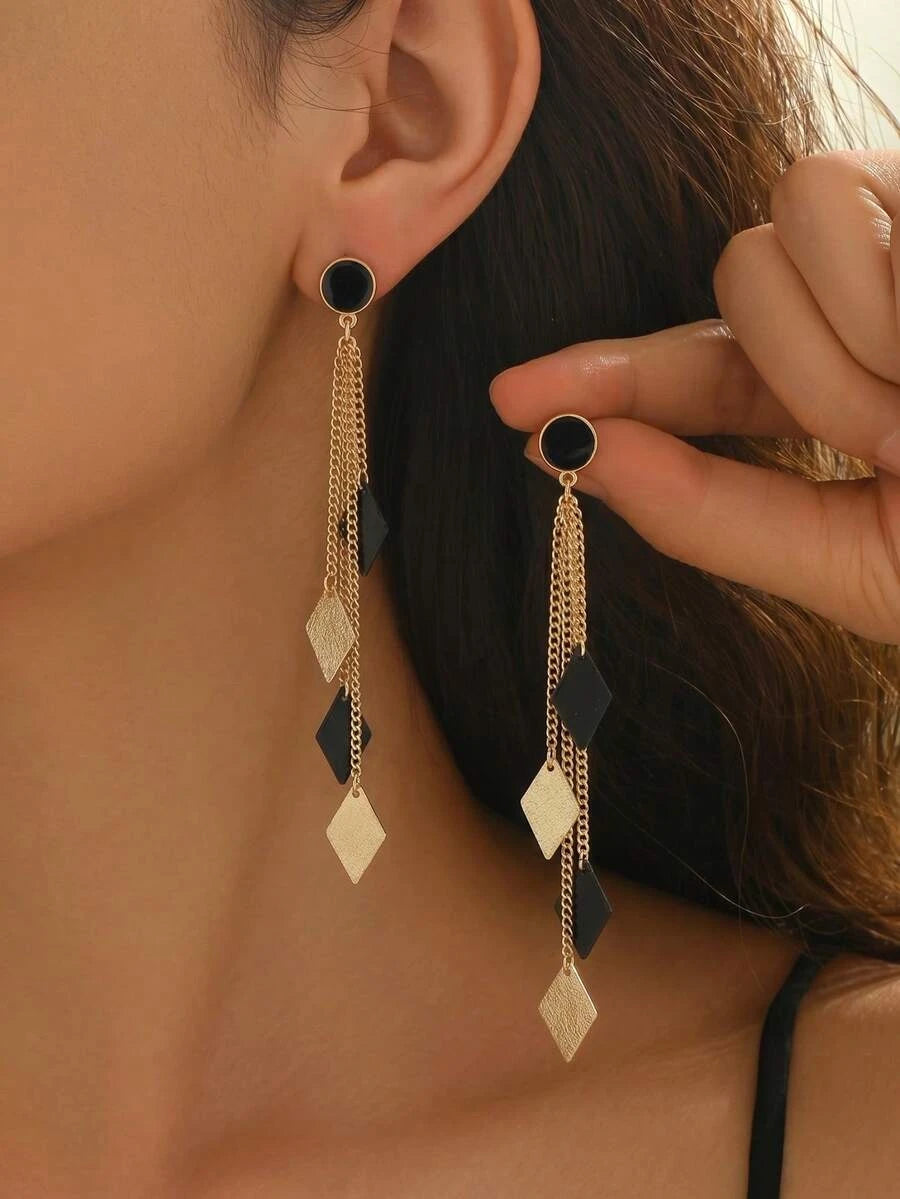 Vintage Tassel Chain Dangle Earrings