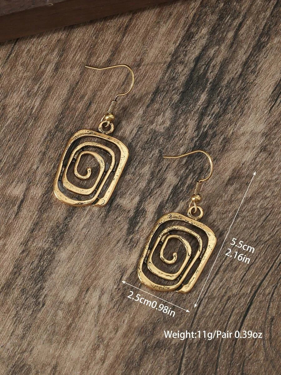 Vintage Style Geometric Alloy Earrings