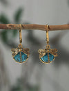 Vintage Dragonfly Crystal Drop Earrings