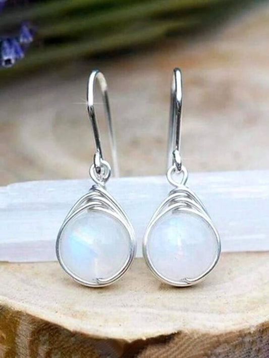Vintage White Stone Drop Earrings