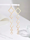 Geometric Polygon Tassel Earrings