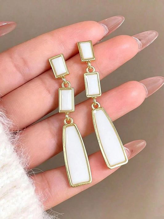 Vintage Geometric Oil Drop Dangle Earrings