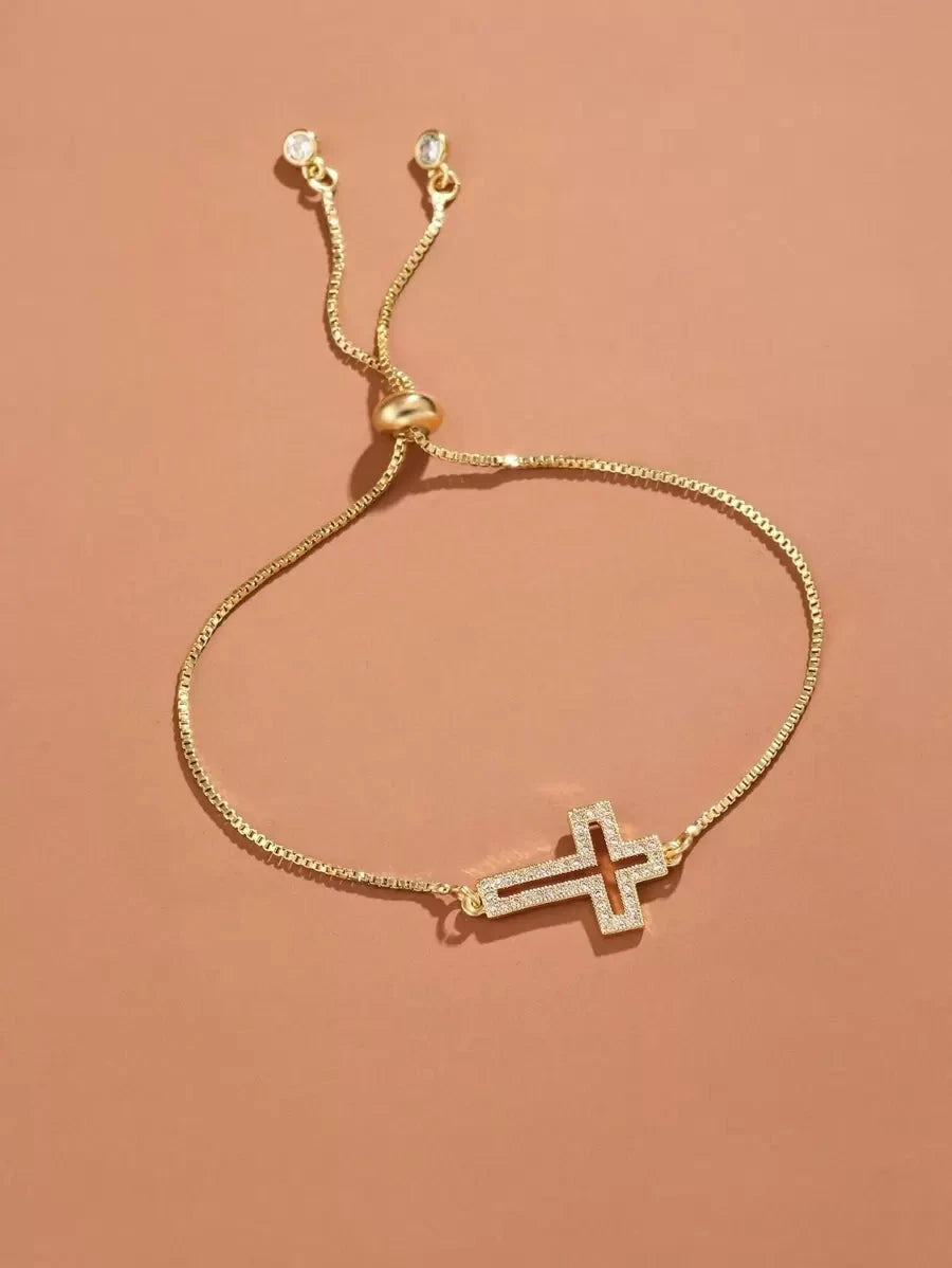 Cubic Zirconia Cross Bracelet