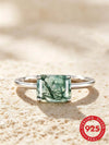 Sterling Silver Square Agate Ring