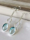 Bohemian Sea Blue Faux Gemstone Pendant Earrings