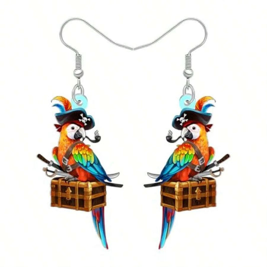 Acrylic Parrot Dangle Earrings