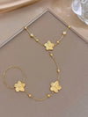 Four Leaf Clover Zirconia Finger Bracelet