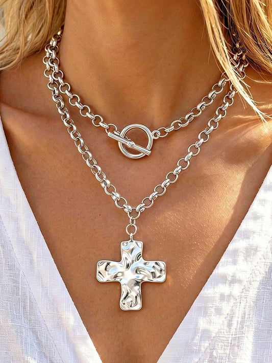 Vintage Bohemian Silver Layered Necklace Set