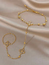 Four Leaf Clover Zirconia Finger Bracelet