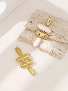 Exaggerated Asymmetric Geometric Enamel Dangle Earrings