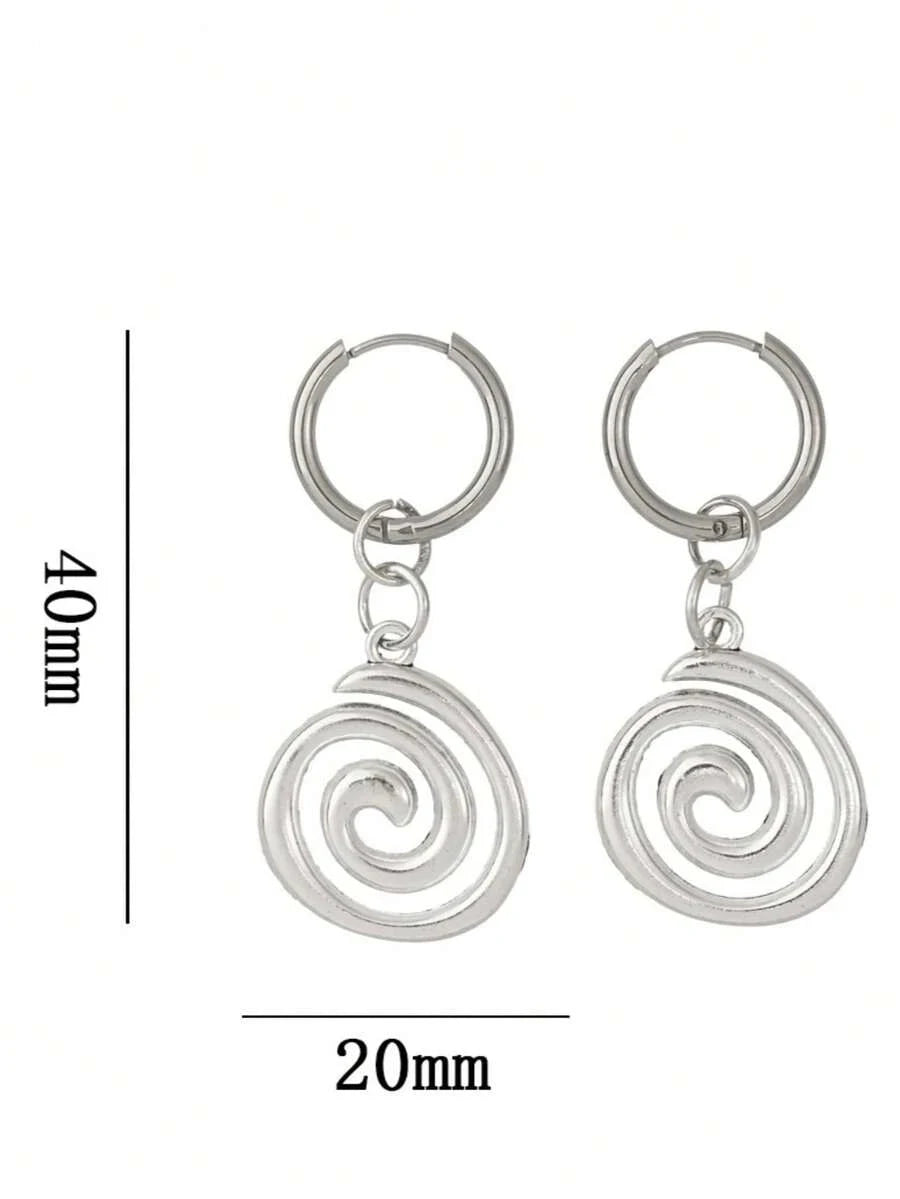 Retro Spiral Swirl Dangle Earrings