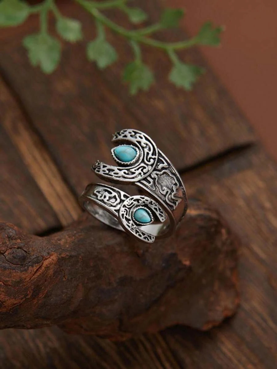 Bohemian Turquoise Couple Ring