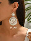 Vintage Hollow Floral Hoop Earrings