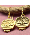 Retro Golden Coin Dangle Earrings
